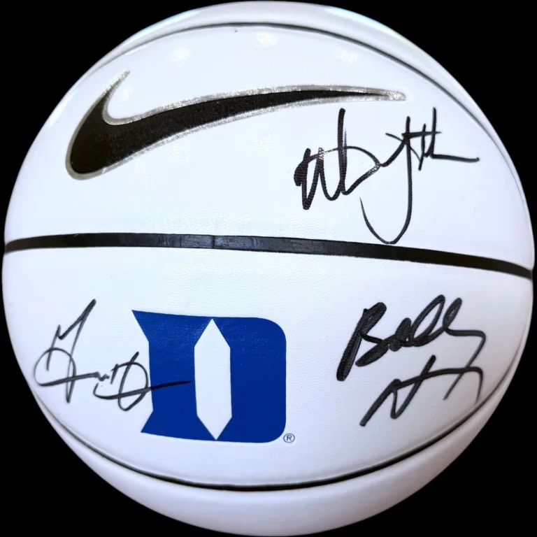 GRANT HILL BOBBY HURLEY CHRISTIAN LAETTNER SIGNED DUKE NIKE BASKETBALL JSA