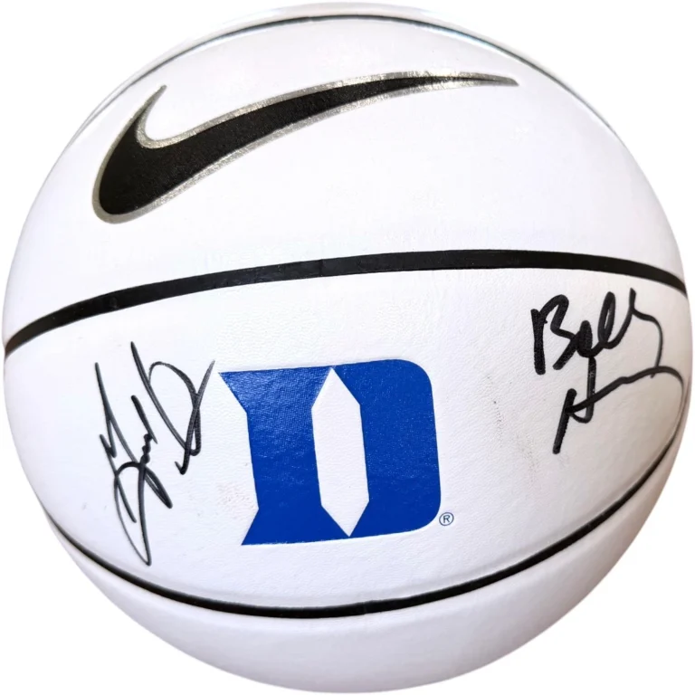 GRANT HILL BOBBY HURLEY CHRISTIAN LAETTNER SIGNED DUKE NIKE LOGO BASKETBALL JSA