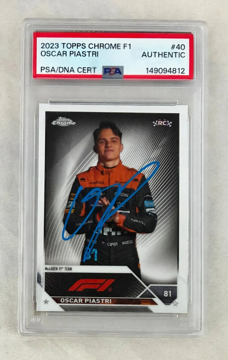 Oscar Piastri Signed Rookie Card 2023 Topps Chrome #40 PSA/DNA COA