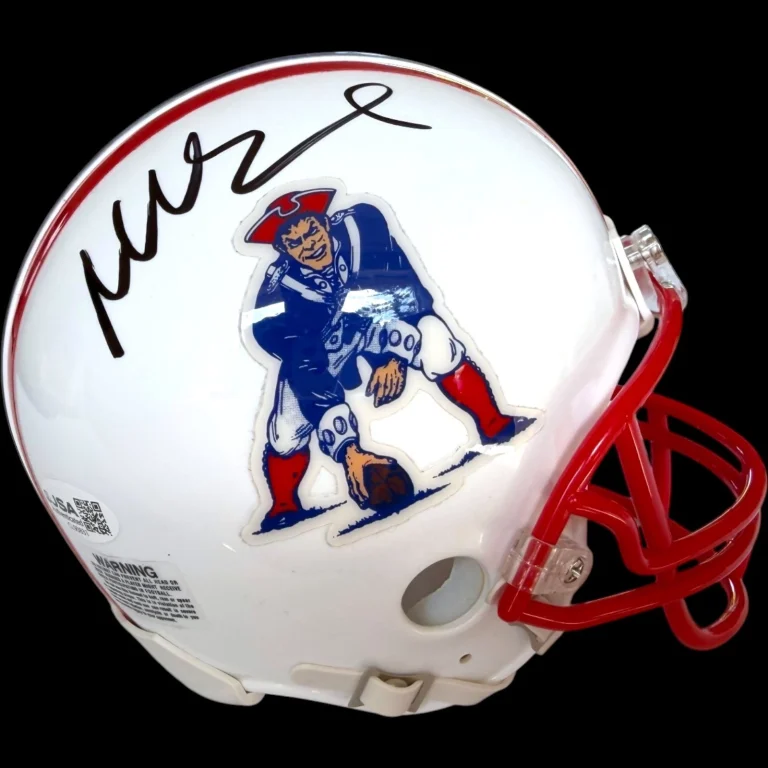 MIKE VRABEL SIGNED NEW ENGLAND PATRIOTS FOOTBALL MINI HELMET JSA COA