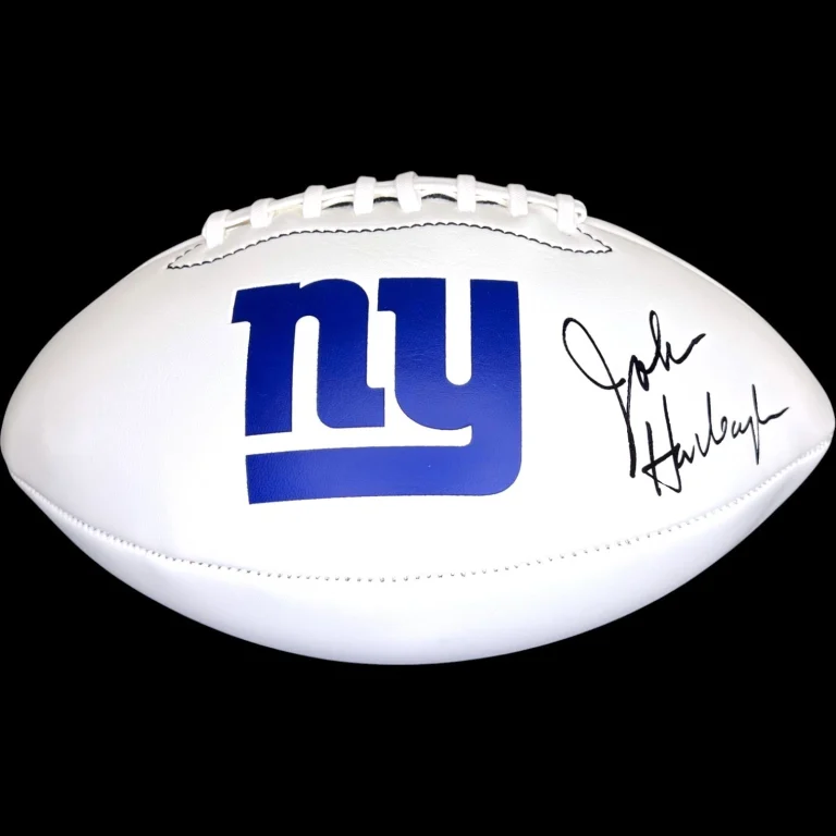 John Harbaugh (New York Giants) Signed Autographed Logo Football JSA COA