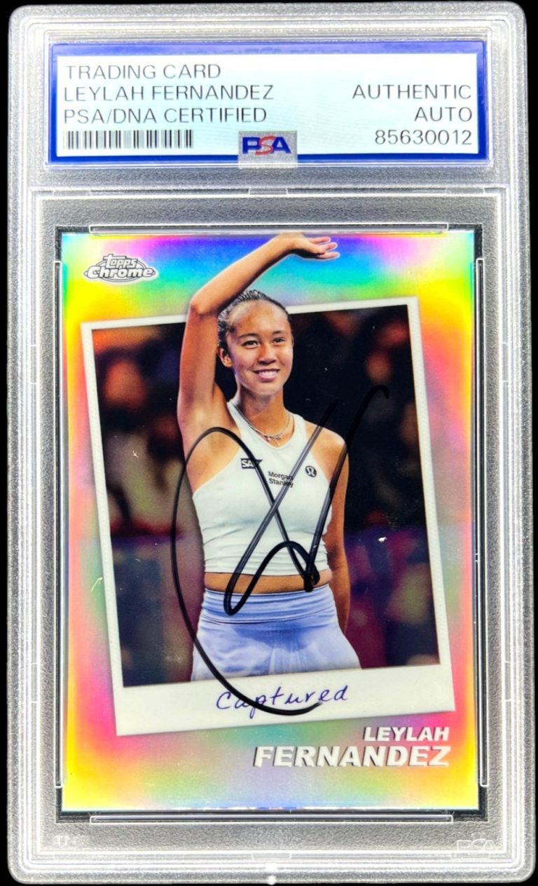 Leylah Fernandez Signed 2024 Topps Chrome Captured #CTD-LF RC Auto PSA