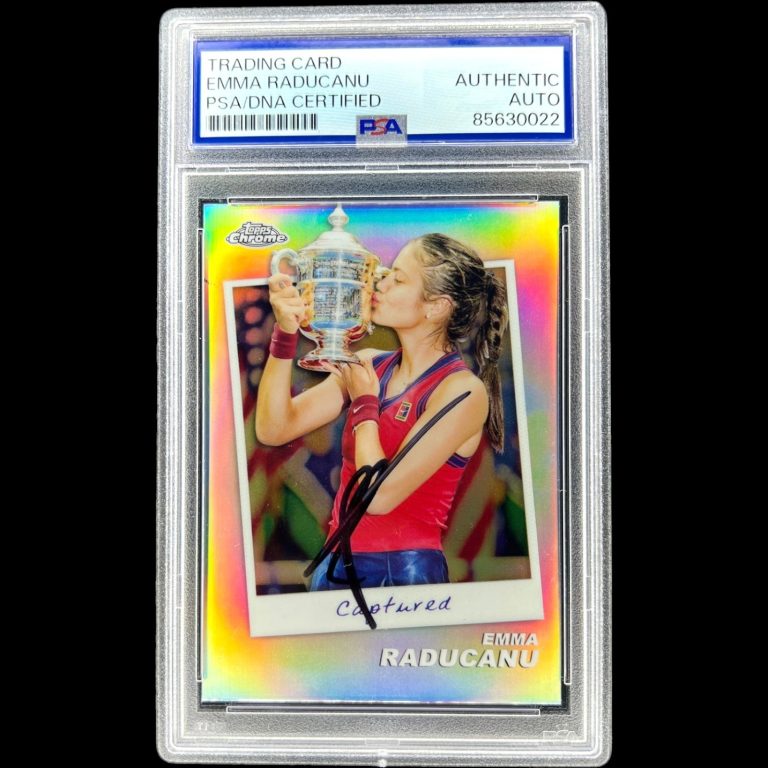 Emma Raducanu Signed 2024 Topps Chrome #CTD-EM Captured US OPEN PSA/DNA