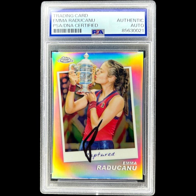 Emma Raducanu Signed 2024 Topps Chrome Captured US OPEN #CTDEM PSA Auto
