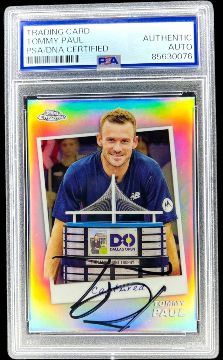 Tommy Paul Signed 2024 Topps Chrome Tennis #CTD-TP Captured Dallas Open PSA AUTO