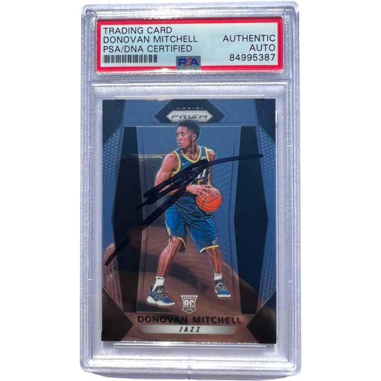 2017 PANINI PRIZM #117 DONOVAN MITCHELL AUTO RC ROOKIE JAZZ SIGNED PSA
