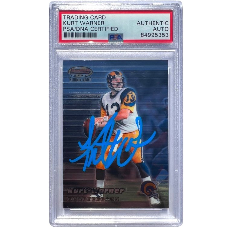 KURT WARNER SIGNED AUTOGRAPH 1999 BOWMAN BEST ROOKIE CARD #110 RC PSA/DNA AUTO
