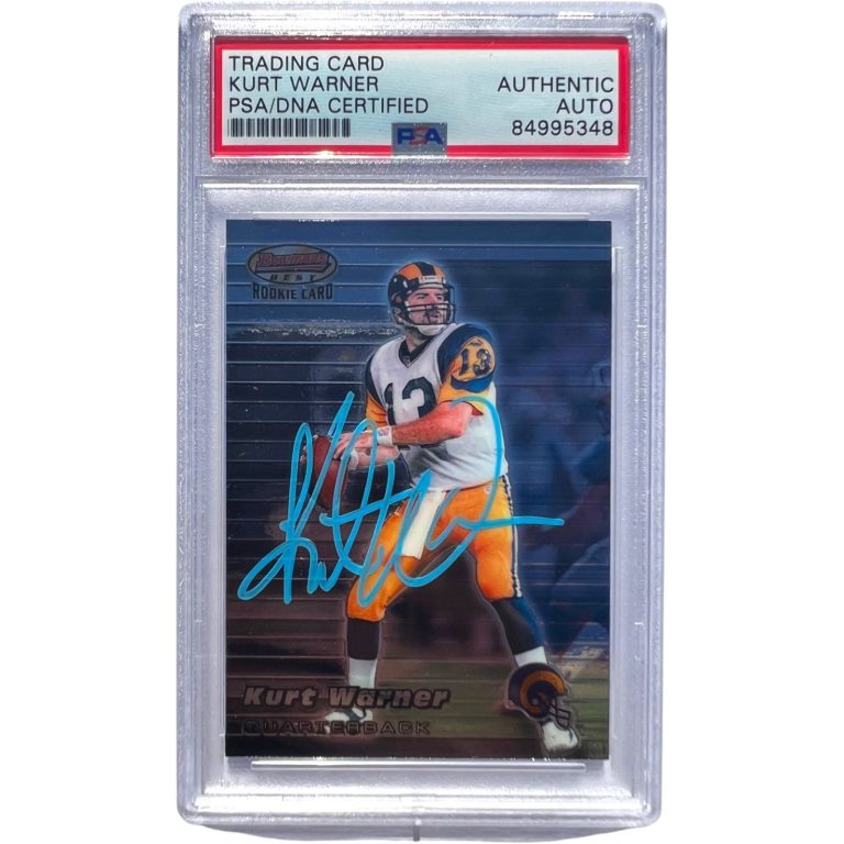 KURT WARNER SIGNED AUTOGRAPH 1999 BOWMAN BEST ROOKIE CARD #110 RC PSA/DNA AUTO !