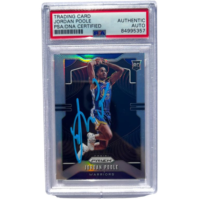2019 Panini Prizm SILVER #272 Jordan Poole Signed Rookie Card PSA AUTHENTIC RC