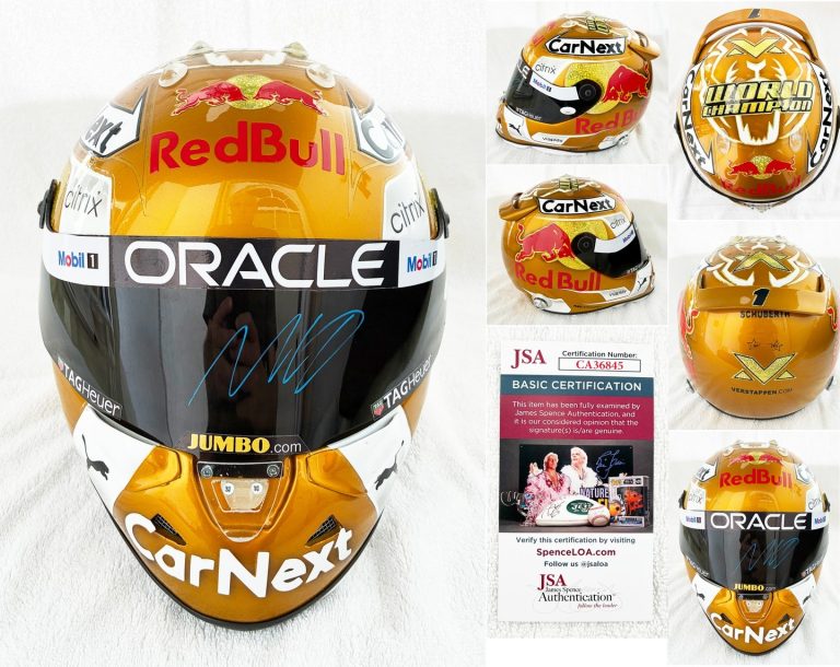 Max Verstappen Signed Helmet 1:1 Full Size 2022 World Champion Red Bull F1 JS...