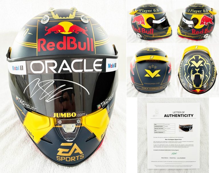 Max Verstappen Signed Helmet 1:1 Full Size 2023 World Champion Red Bull F1 Be...