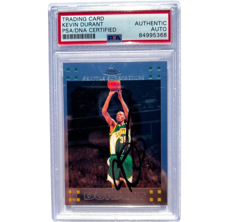 KEVIN DURANT SIGNED SONICS 2007 TOPPS CHROME ROOKIE CARD #131 RC PSA/DNA
