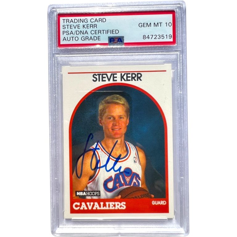 STEVE KERR SIGNED 1989 NBA HOOPS ROOKIE CARD #351 RC PSA AUTO 10