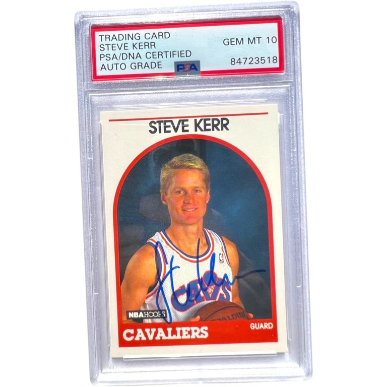 STEVE KERR SIGNED 1989 NBA HOOPS ROOKIE CARD #351 RC PSA DNA AUTO 10