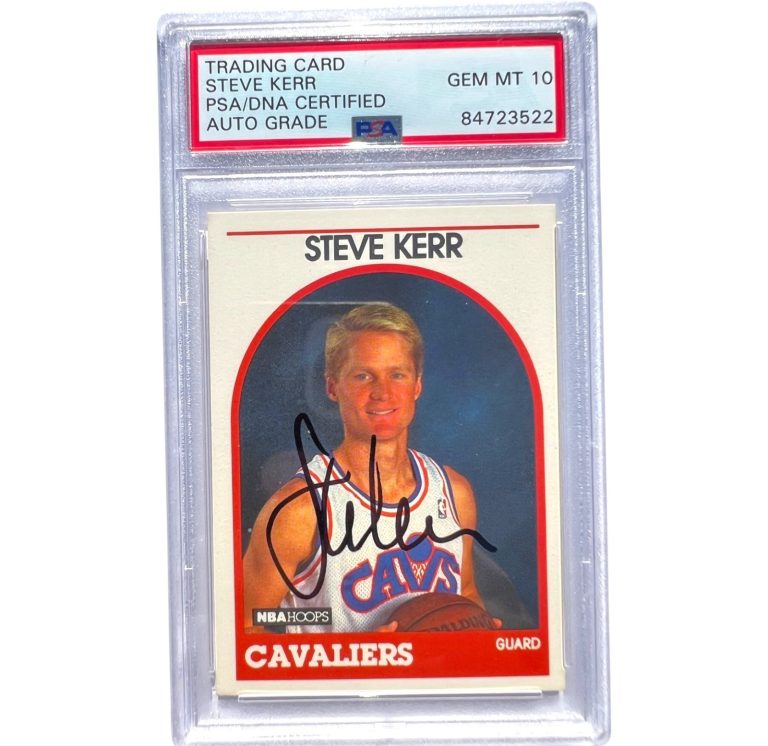 Steve Kerr Signed 1989 NBA Hoops Rookie Rc Psa 10 Auto Chicago Golden State