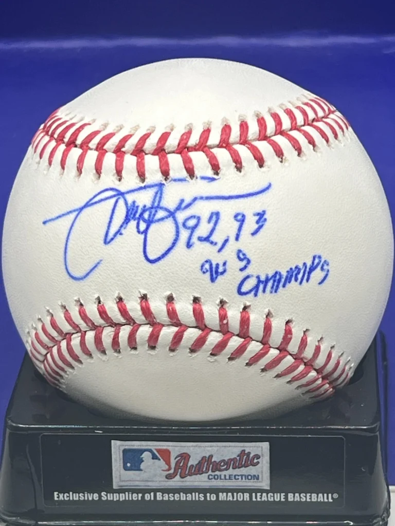 JUAN GUZMAN  TORONTO BLUE JAYS  92, 93 WS CHAMPS SIGNED OML BASEBALL
