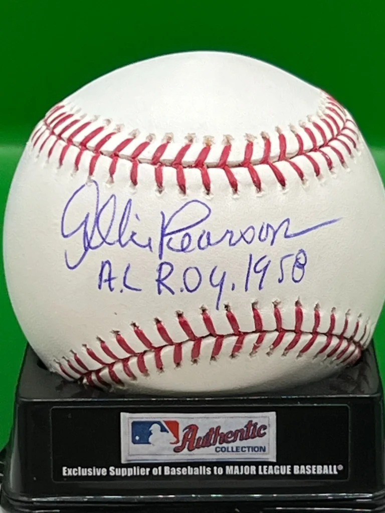 ALBIE PEARSON WASHINGTON SENATORS   A.L. ROY 1958  SIGNED OML BASEBALL