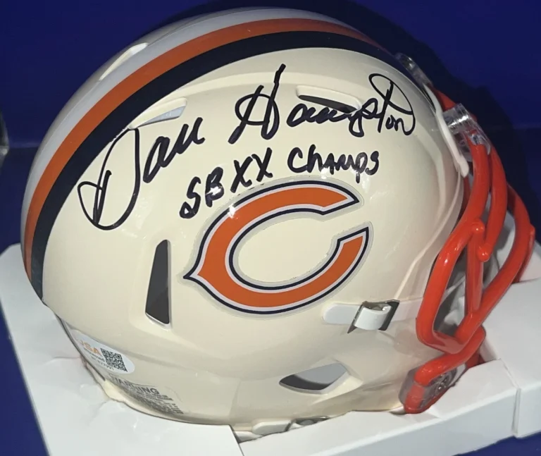 DAN HAMPTON CHICAGO BEARS SB XX CHAMPS JSA AUTHENTIC SIGNED RETRO MINI HELMET
