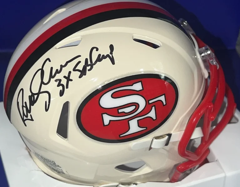 RANDY CROSS SAN FRANCISCO 49ERS 3 X SB CHAMPS JSA SIGNED RETRO MINI HELMET