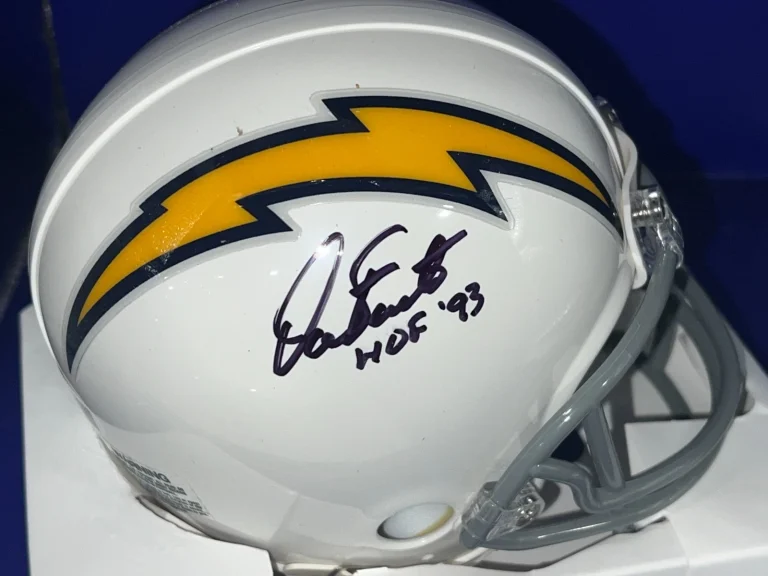 DAN FOUTS SAN DIEGO CHARGERS HOF 93 JSA AUTHENTIC SIGNED THROWBACK MINI HELMET