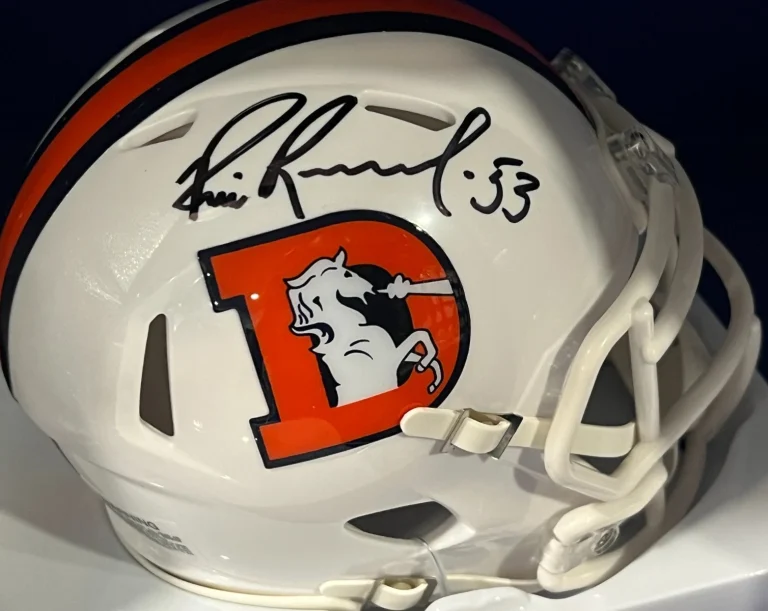 BILL ROMANOWSKI DENVER BRONCOS JSA AUTHENTICATED SIGNED ALT MINI HELMET