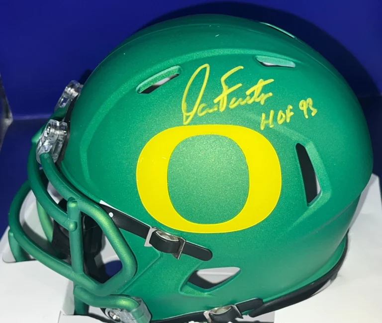 DAN FOUTS OREGON DUCKS JSA AUTHENTICATED SIGNED GREEN APPLE MINI HELMET
