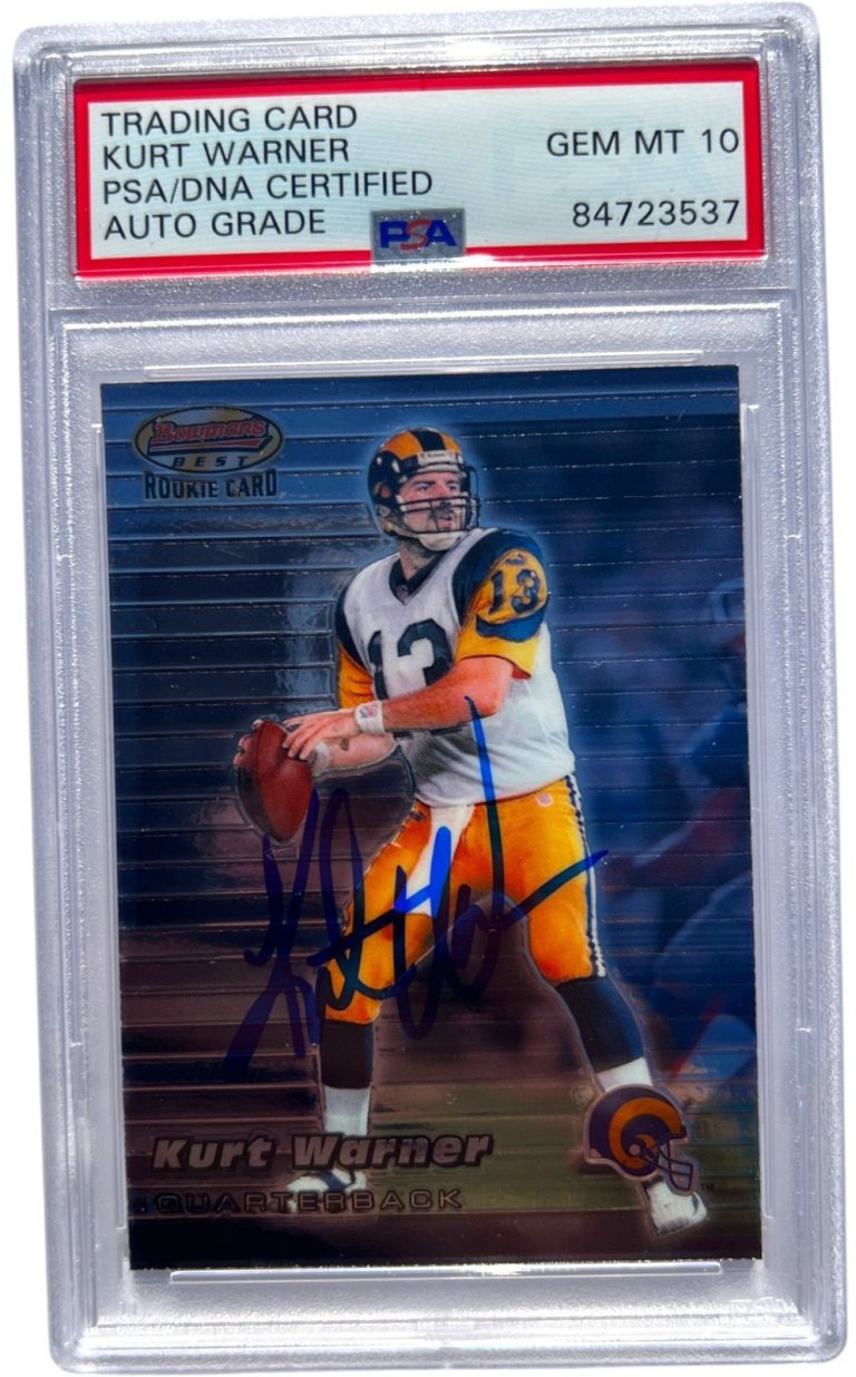 Kurt Warner Signed RC 1999 Bowman Best Dual Cert PSA Auto 10