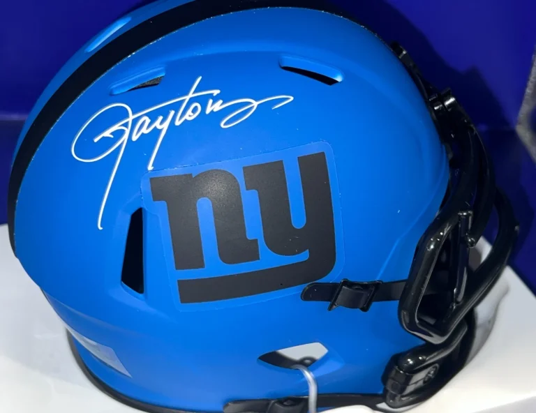 LAWRENCE TAYLOR NEW YORK GIANTS  JSA AUTHENTICATED SIGNED RAVE MINI HELMET