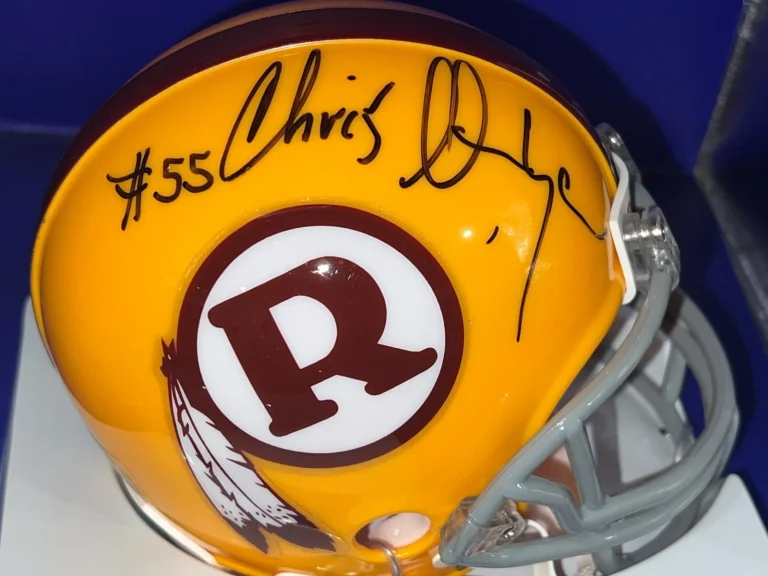 CHRIS HANBURGER WASHINGTON REDSKINS  SIGNED THROWBACK MINI HELMET