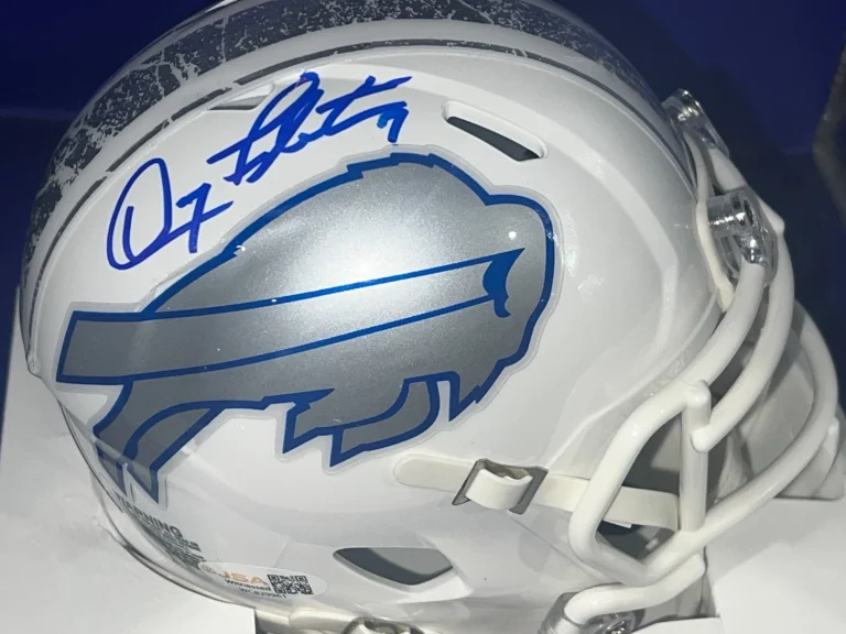 DOUG FLUTIE BUFFALO BILLS JSA AUTHENTICATED SIGNED RIVALRY MINI HELMET