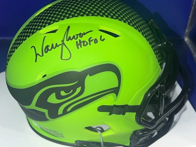WARREN MOON SEATTLE SEAHAWKS JSA AUTHENTICATED SIGNED RAVE MINI HELMET