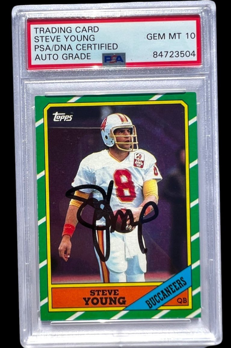 STEVE YOUNG SIGNED 1986 TOPPS 49ERS ROOKIE FOOTBALL CARD #374 PSA/DNA AUTO 10 !