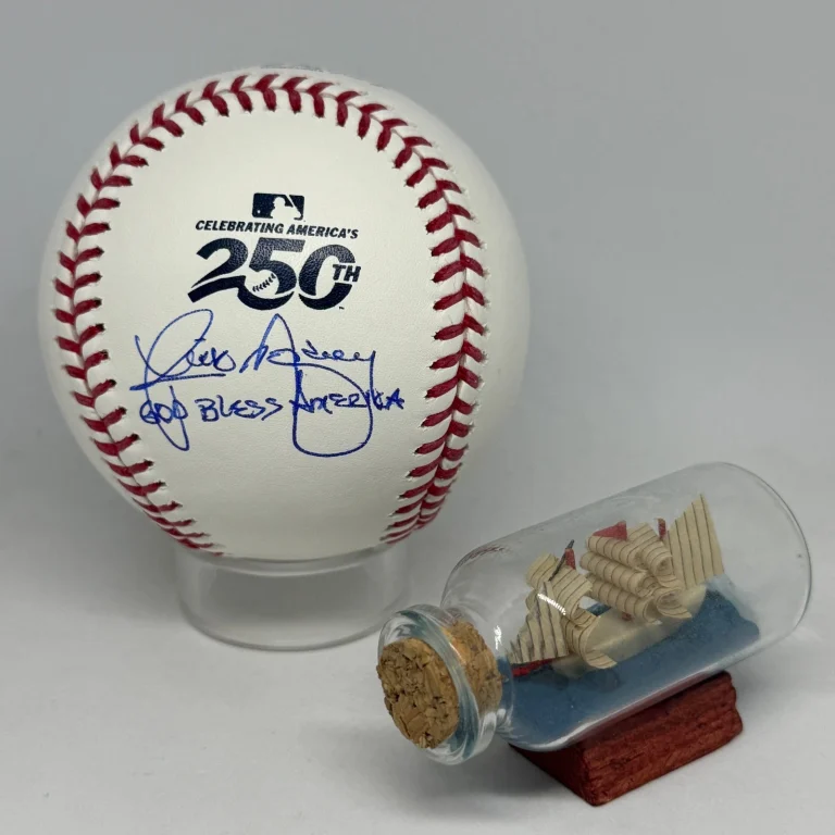 Rick Monday signed Rawlings USA 250th Logo Baseball JSA COA Inscribed Flag A4719