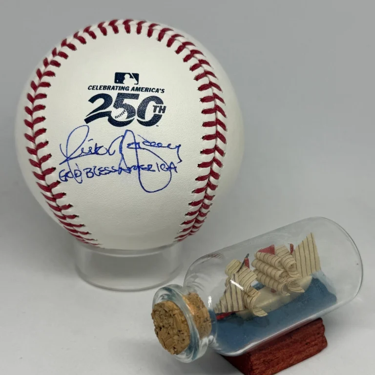 Rick Monday signed Rawlings USA 250th Logo Baseball JSA COA Inscribed Flag A4721