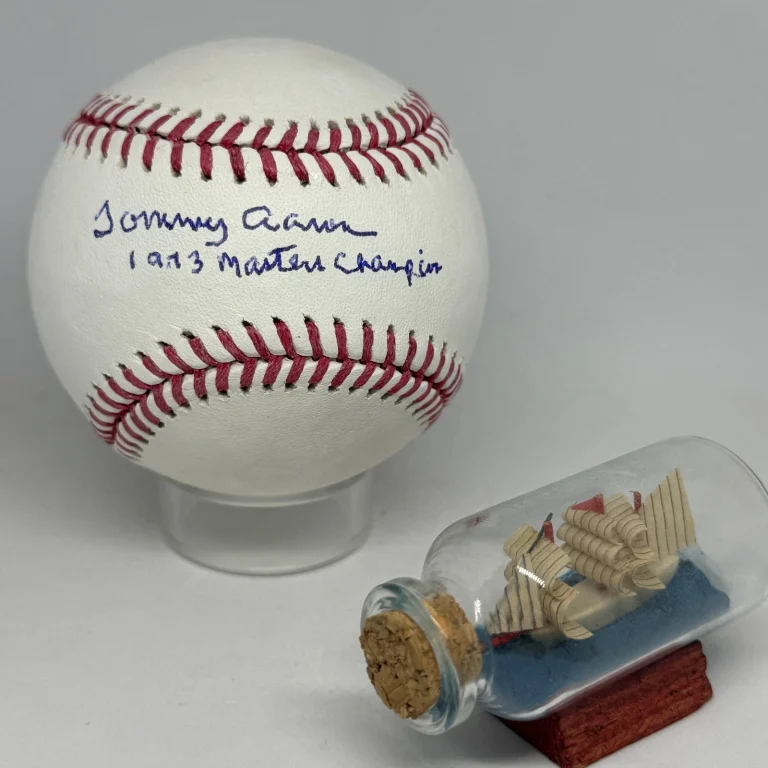 Tommy Aaron signed Rawlings OML Baseball JSA COA Inscribed Masters Golf A4725