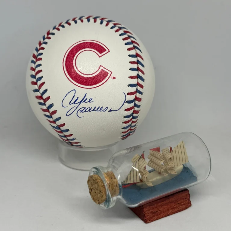 Andre Dawson signed Rawlings Cubs Team Stitch Logo Baseball JSA HOF Auto A4752