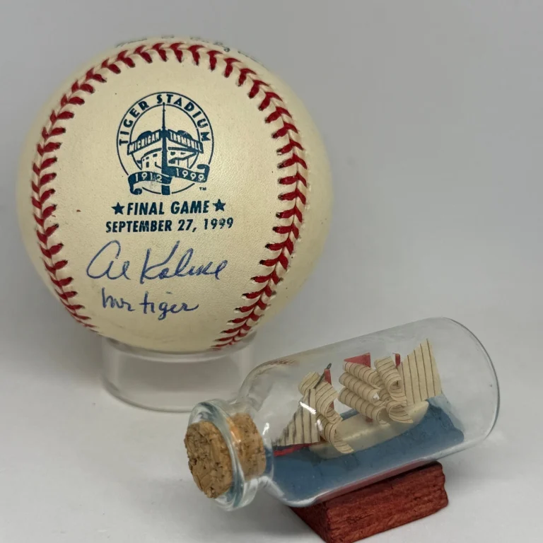 Al Kaline signed Rawlings Tiger Stadium Logo Baseball JSA Inscribed Auto A4758
