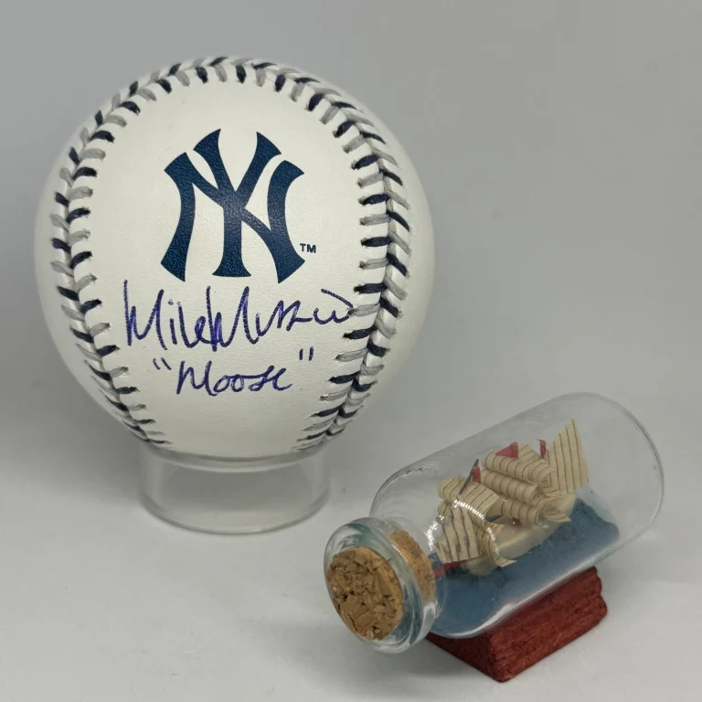 Mike Mussina signed Rawlings Yankees Team Stitch Logo Baseball JSA COA HOF A4745