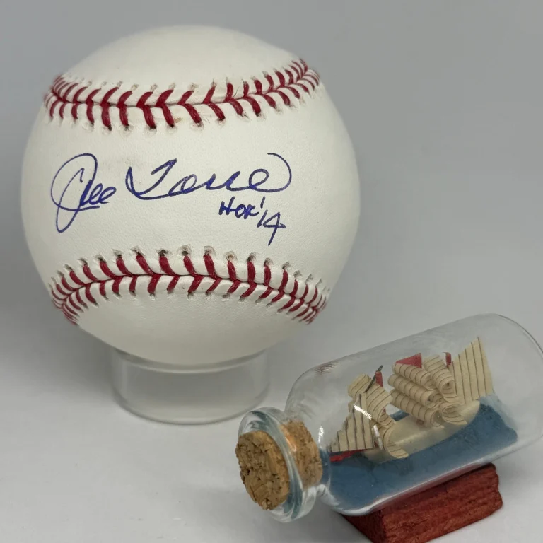Joe Torre signed Rawlings OML Baseball JSA COA Yankees Inscribed HOF Auto A4741