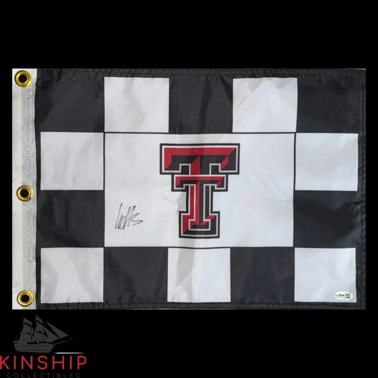 Ludvig Aberg signed Texas Tech Pin Flag JSA COA Masters Golf Ryder Cup Auto G205