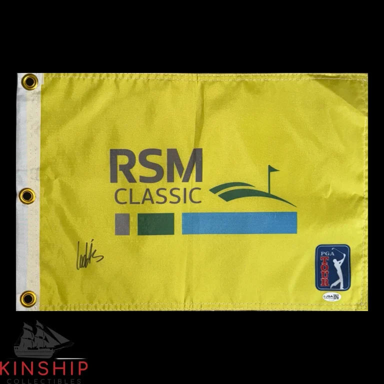 Ludvig Aberg signed RSM Classic Pin Flag JSA COA Masters Golf PGA Auto G206
