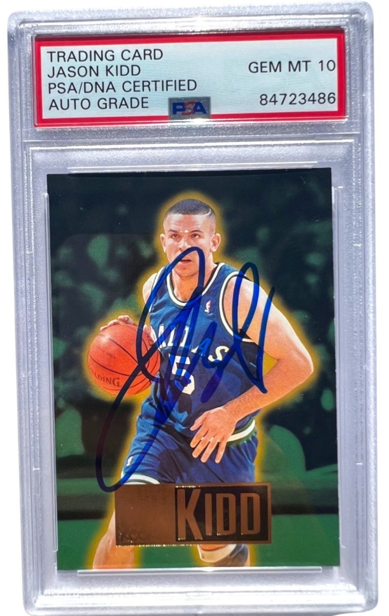 1994 Skybox Jason Kidd Signed RC Rookie Basketball Card #221 PSA Auto 10