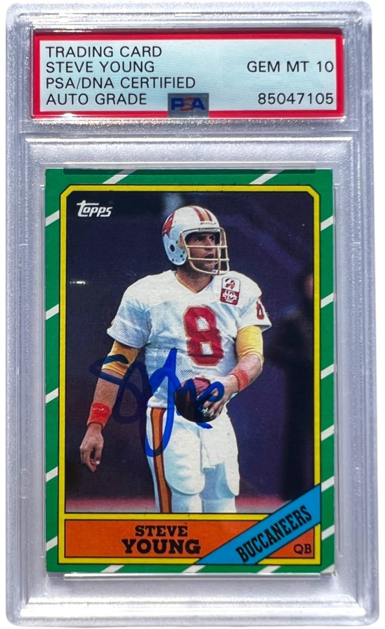 STEVE YOUNG 49ERS signed 1986 TOPPS RC Rookie Card PSA AUTHENTIC AUTO 10