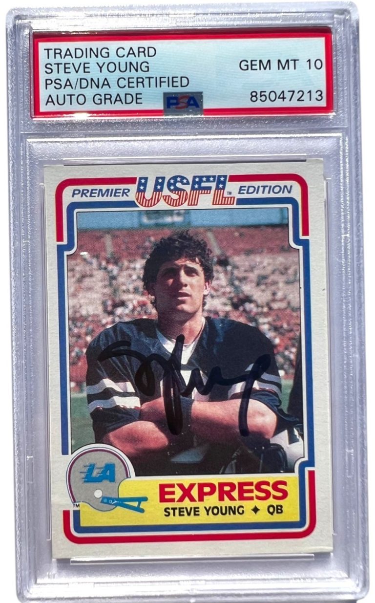 Steve Young HOF Signed 1984 Topps USFL #52 RC Rookie PSA PSA/DNA 10 AUTO
