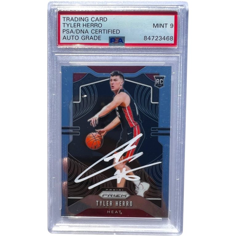 TYLER HERRO SIGNED 2019 PANINI PRIZM ROOKIE CARD #259 RC PSA AUTO 9