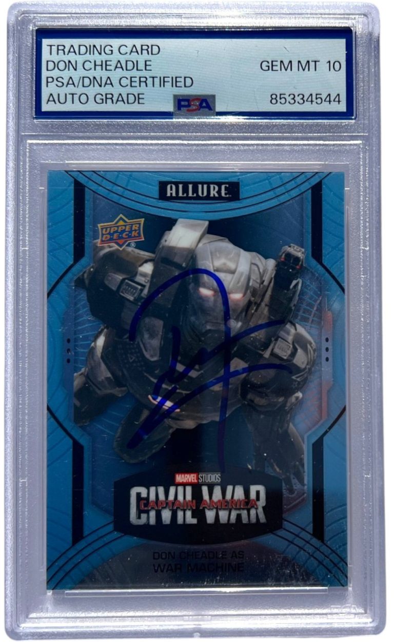 2022 UPPER DECK MARVEL ALLURE WAR DON CHEADLE SIGNED MACHINE PSA 10 AUTO