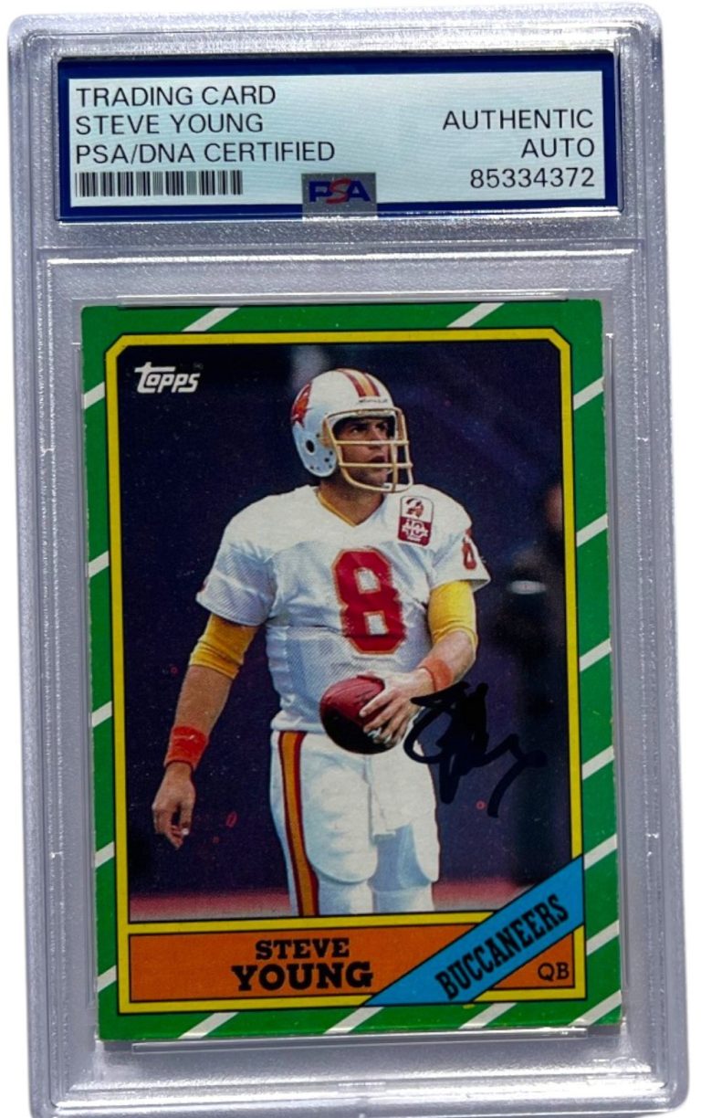 1986 TOPPS #374 STEVE YOUNG SIGNED ROOKIE CARD RC FOOTBALL PSA AUTO