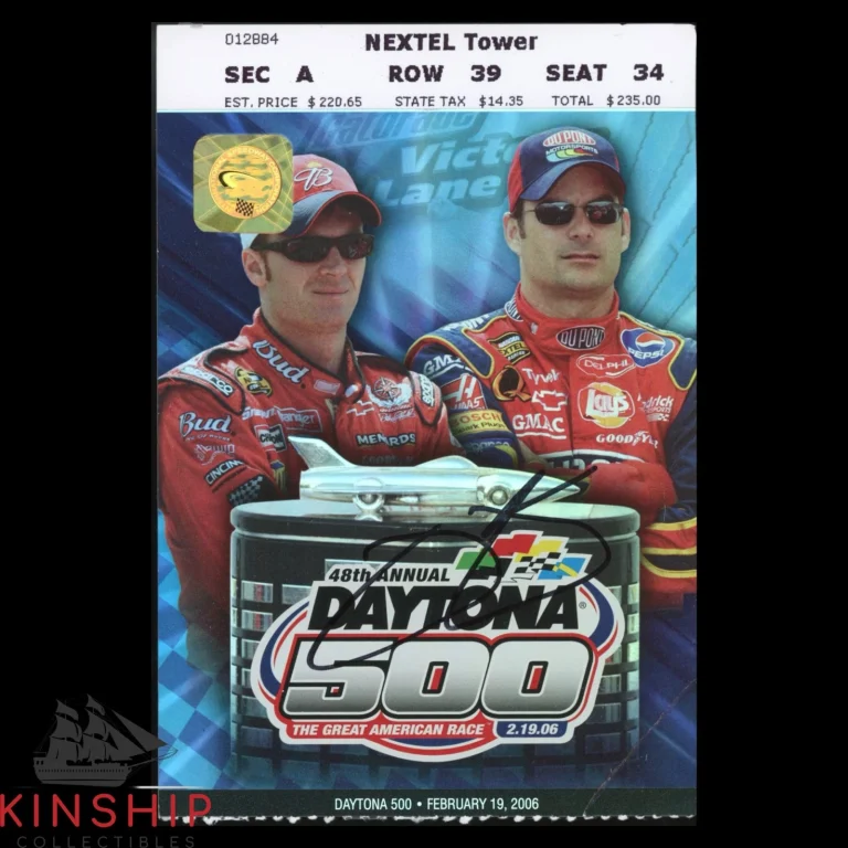 Jimmie Johnson signed 2006 Daytona 500 Ticket JSA COA Rare NASCAR Auto Z2652