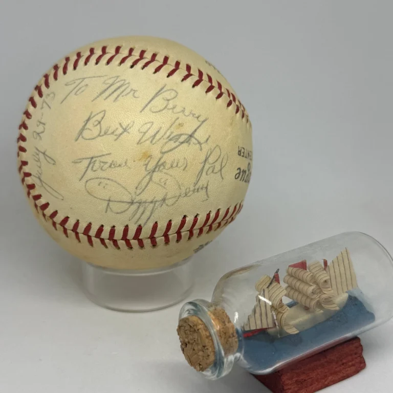 Dizzy Dean signed Rawlings Baseball JSA LOA Inscribed HOF Auto Cardinals A4695