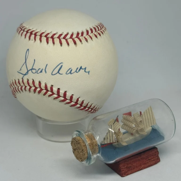 Hank Aaron signed Rawlings ONL Baseball JSA LOA Braves HOF Auto A4700